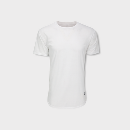 The Player Curved Hem Tee- White