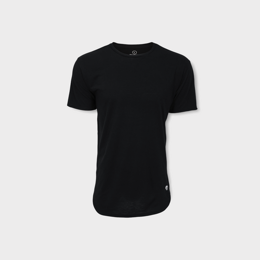 The Player Curved Hem Tee-Black